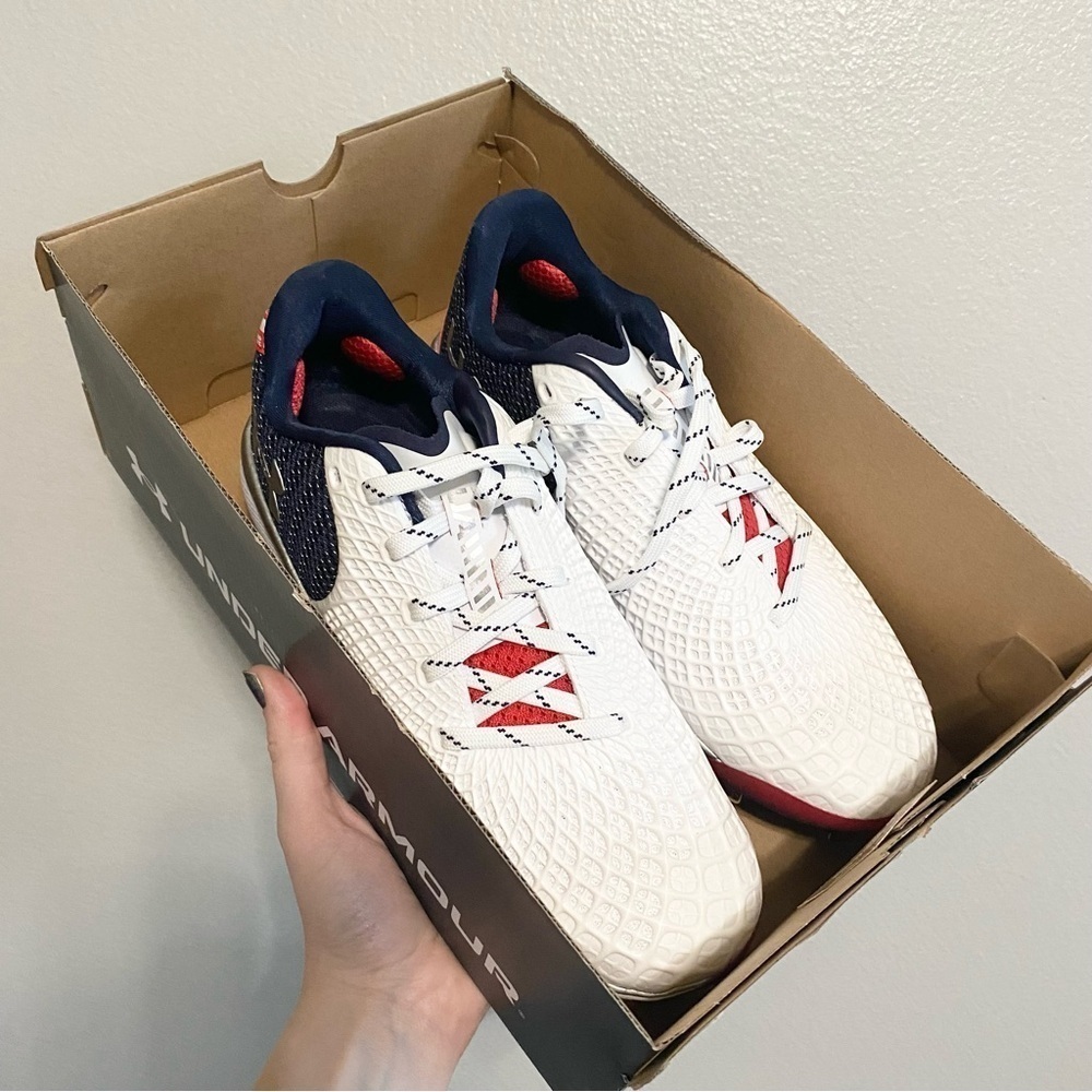 NIB Under Armour Red White and Blue Women's Gylde 2.0 MT LE Softball Cleats - Picture 3 of 5